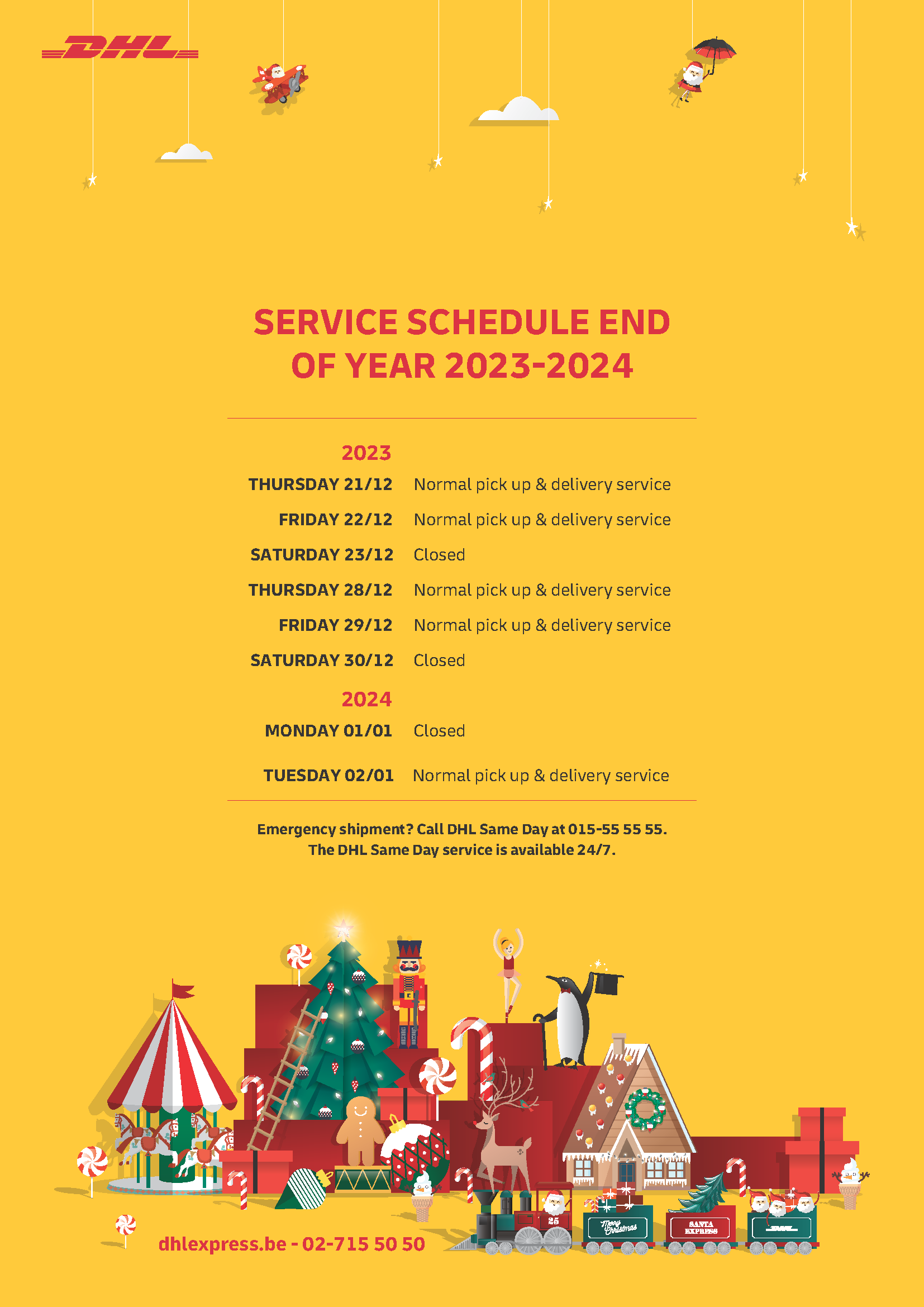 Service schedule End Of Year 20232024 DHL Express
